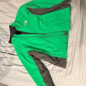 The North Face Vibrant Green and Charcoal Jacket